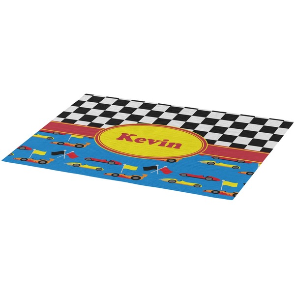 Racing Car Burlap Placemat (Angle View)