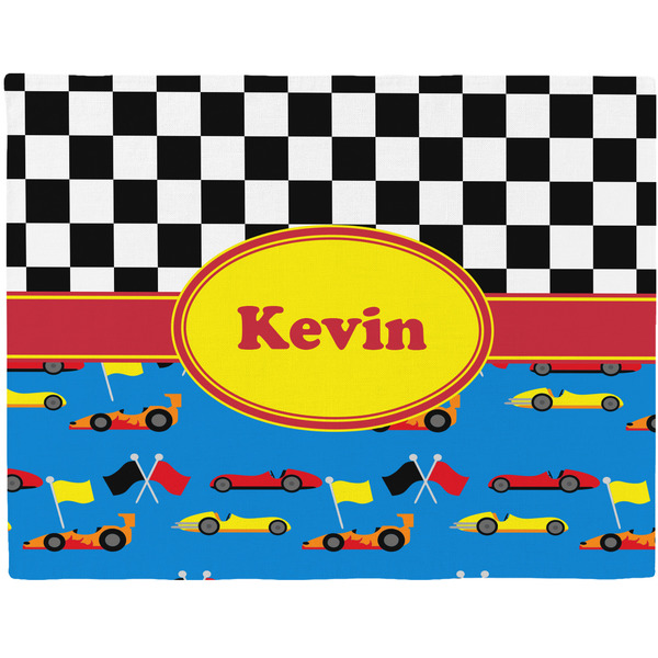Custom Racing Car Woven Fabric Placemat - Twill w/ Name or Text