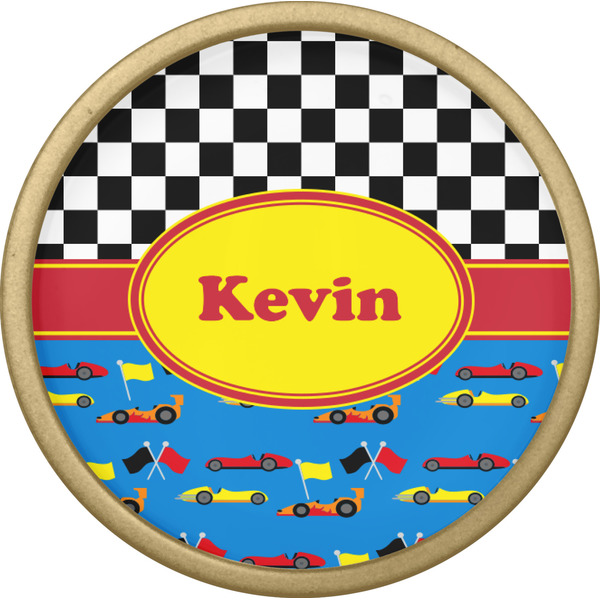 Racing Car Cabinet Knob - Gold - Front