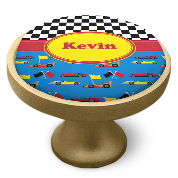 Racing Car Cabinet Knob - Gold - Side