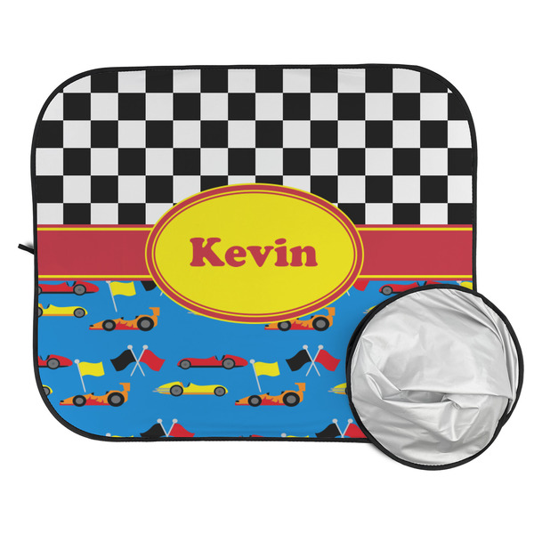 Racing Car Car Sun Shades - FOLDED & UNFOLDED