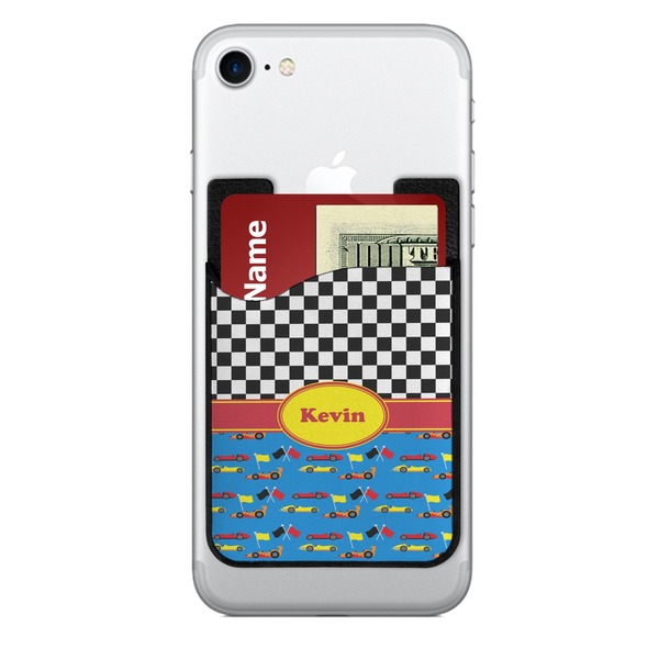Custom Racing Car 2-in-1 Cell Phone Credit Card Holder & Screen Cleaner (Personalized)