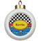 Racing Car Ceramic Ball Ornament (Personalized)