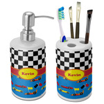 Racing Car Ceramic Bathroom Accessories Set (Personalized)