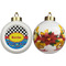 Racing Car Ceramic Christmas Ornament - Poinsettias (APPROVAL)