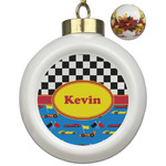 Racing Car Ceramic Ball Ornaments - Poinsettia Garland (Personalized)