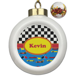 Racing Car Ceramic Ball Ornaments - Poinsettia Garland (Personalized)
