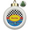 Racing Car Ceramic Christmas Ornament - Xmas Tree (Front View)