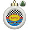 Racing Car Ceramic Ball Ornament - Christmas Tree (Personalized)