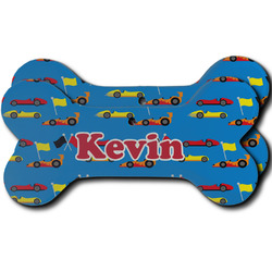 Racing Car Ceramic Dog Ornament - Front & Back w/ Name or Text