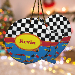 Racing Car Ceramic Ornament w/ Name or Text