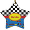 Racing Car Ceramic Flat Ornament - Star (Front)