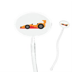 Racing Car 7" Oval Plastic Stir Sticks - Clear