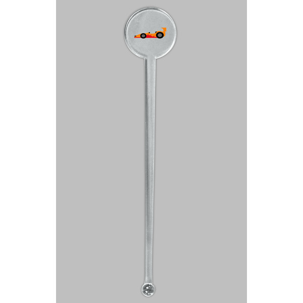 Racing Car Clear Plastic 7" Stir Stick - Round - Single Stick