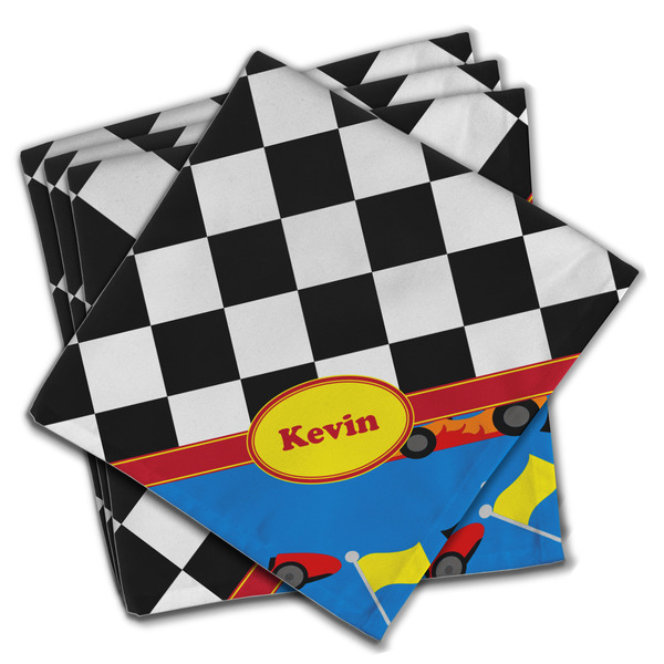 Custom Racing Car Cloth Napkins (Set of 4) (Personalized)
