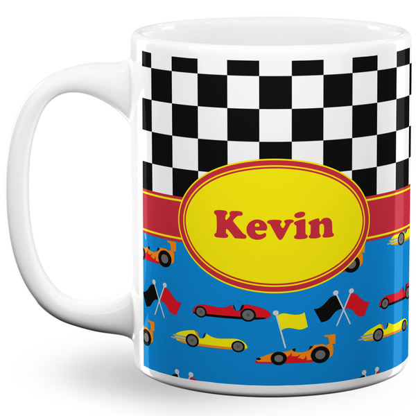 Custom Racing Car 11 Oz Coffee Mug - White (Personalized)