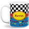 Racing Car 11 Oz Coffee Mug - White (Personalized)