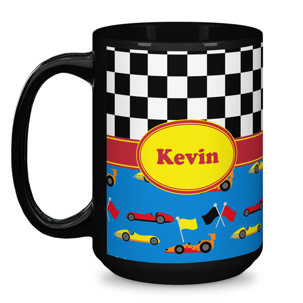 Racing Car Coffee Mug - 15 oz - Black