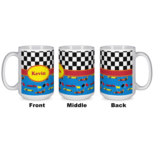 Racing Car Coffee Mug - 15 oz - White APPROVAL