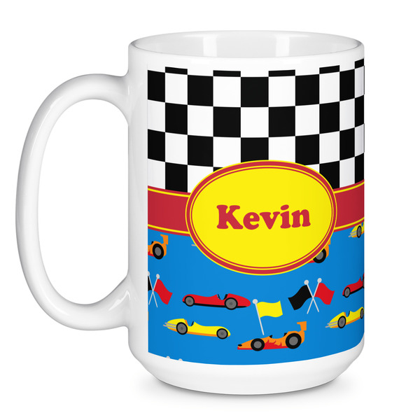 Racing Car Coffee Mug - 15 oz - White