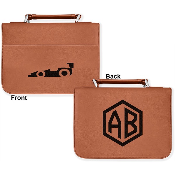 Racing Car Cognac Leatherette Bible Covers - Large Double Sided Apvl