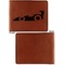 Racing Car Cognac Leatherette Bifold Wallets - Front and Back Single Sided - Apvl