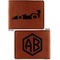 Racing Car Cognac Leatherette Bifold Wallets - Front and Back