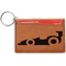 Racing Car Cognac Leatherette Keychain ID Holders - Front Credit Card