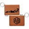 Racing Car Cognac Leatherette Keychain ID Holders - Front and Back Apvl