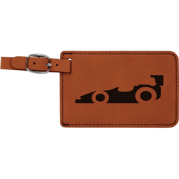 Custom Racing Car Leatherette Luggage Tag