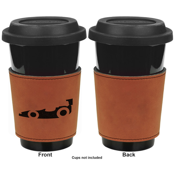Racing Car Cognac Leatherette Mug Sleeve - Single Sided Apvl