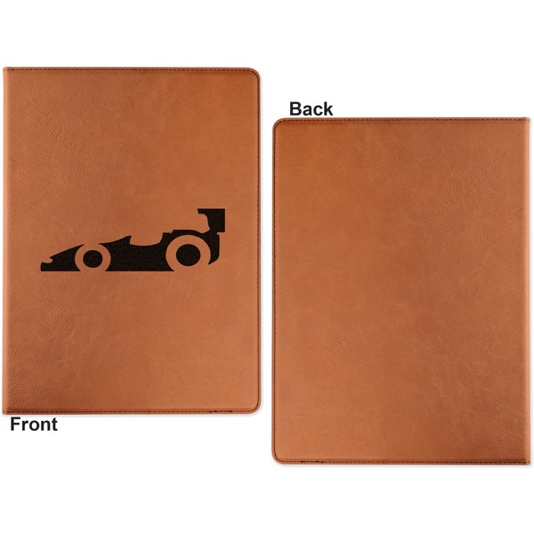 Racing Car Cognac Leatherette Portfolios with Notepad - Large - Single Sided - Apvl