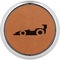 Racing Car Cognac Leatherette Round Coasters w/ Silver Edge - Single