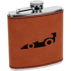 Racing Car Leatherette Wrapped Stainless Steel Flask