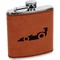 Racing Car Cognac Leatherette Wrapped Stainless Steel Flask