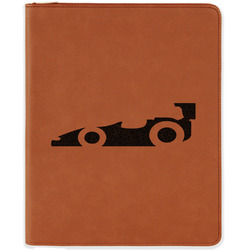Racing Car Leatherette Zipper Portfolio with Notepad - Single Sided