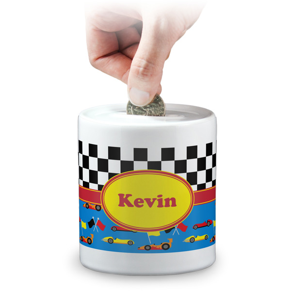 Custom Racing Car Coin Bank (Personalized)