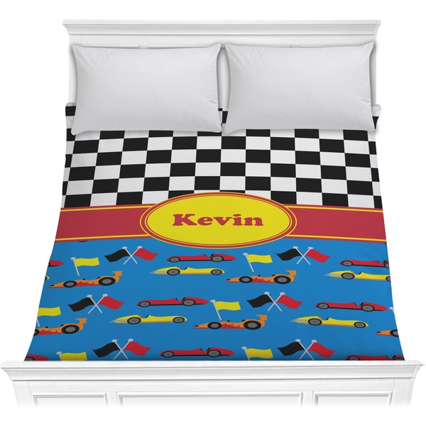 Custom Racing Car Comforter - Full / Queen (Personalized)