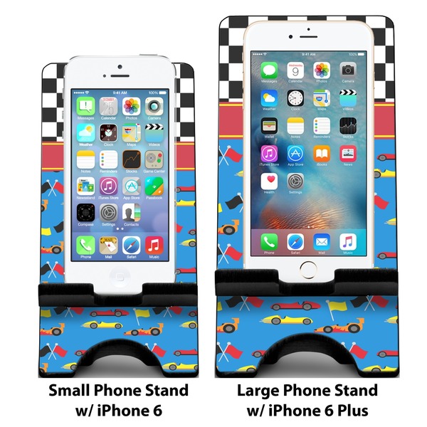 Racing Car Compare Phone Stand Sizes - with iPhones