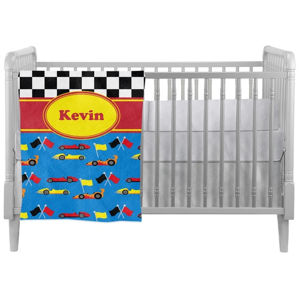 Custom Racing Car Crib Comforter / Quilt (Personalized)
