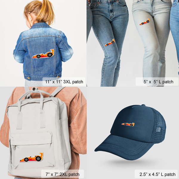 Racing Car Custom Shape Iron On Patches - LIFESTYLE