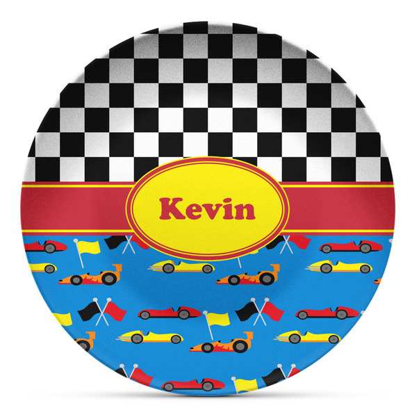Custom Racing Car Microwave Safe Plastic Plate - Composite Polymer (Personalized)