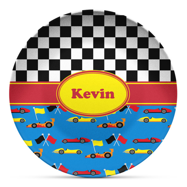 Custom Racing Car Microwave Safe Plastic Plate - Composite Polymer (Personalized)