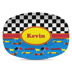 Racing Car Plastic Platter - Microwave & Oven Safe Composite Polymer (Personalized)