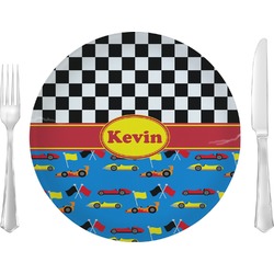 Racing Car Glass Lunch / Dinner Plate 10" (Personalized)