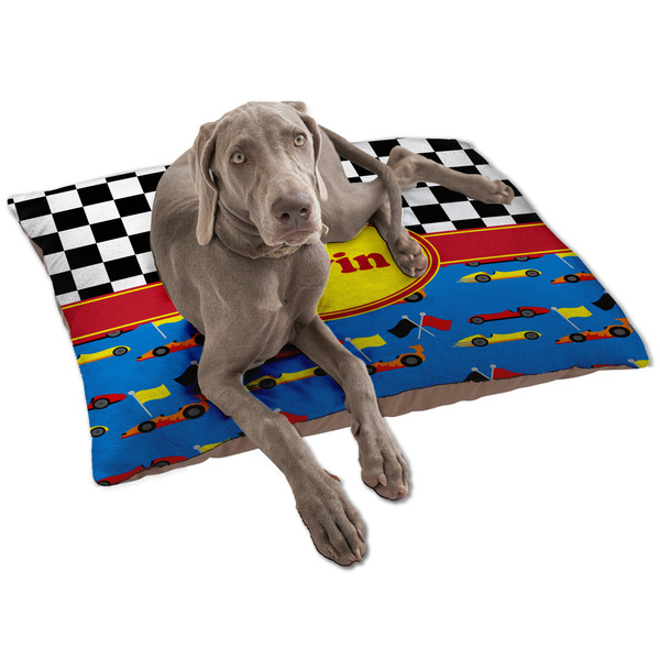 Custom Racing Car Dog Bed - Large w/ Name or Text