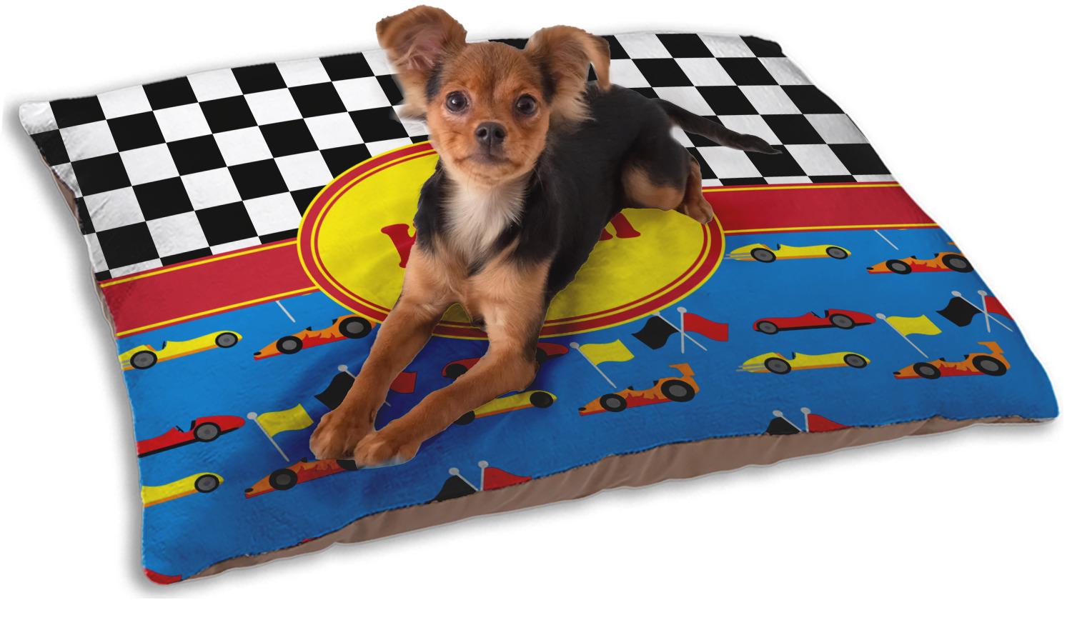 Custom Racing Car Dog Bed Small w/ Name or Text YouCustomizeIt