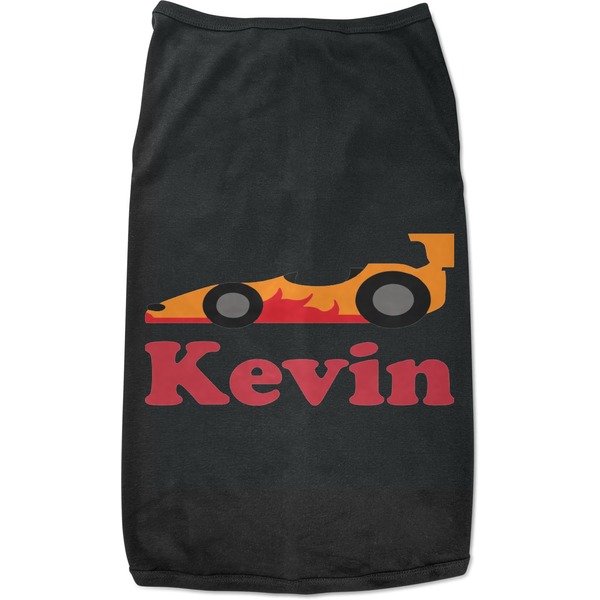 Custom Racing Car Black Pet Shirt (Personalized)