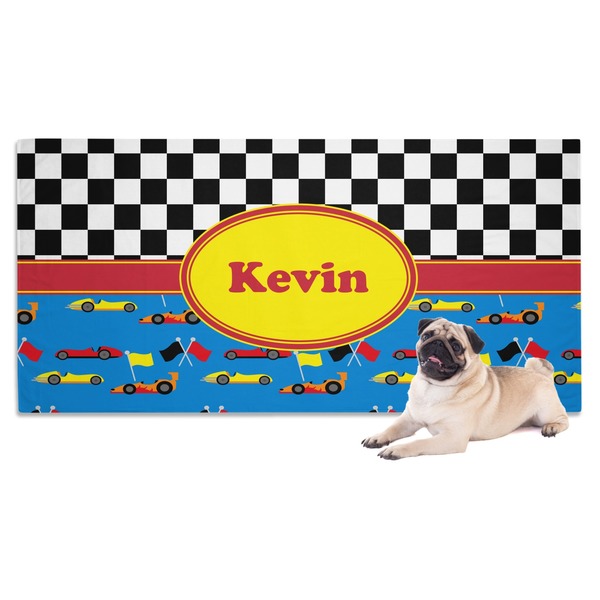Custom Racing Car Dog Towel (Personalized)