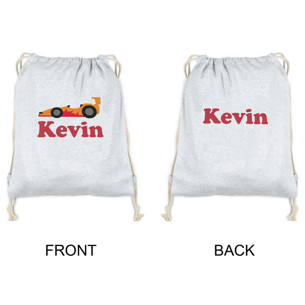 Racing Car Drawstring Backpacks - Sweatshirt Fleece - Double Sided - APPROVAL